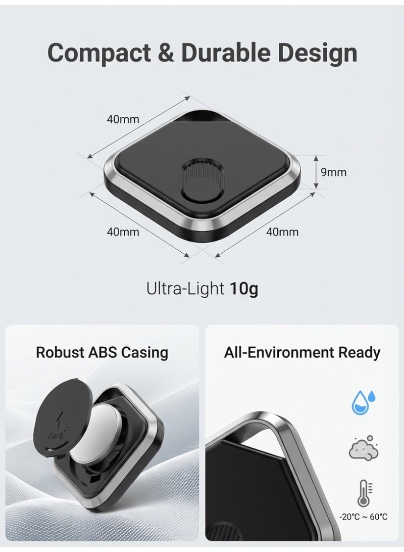 MS MIN Smart Bluetooth Tracker Compatible with Apple Find My, Item Tracker for Keys, Bags & Wallets, Global Tracking via Apple Network, Replaceable Battery - Image 5